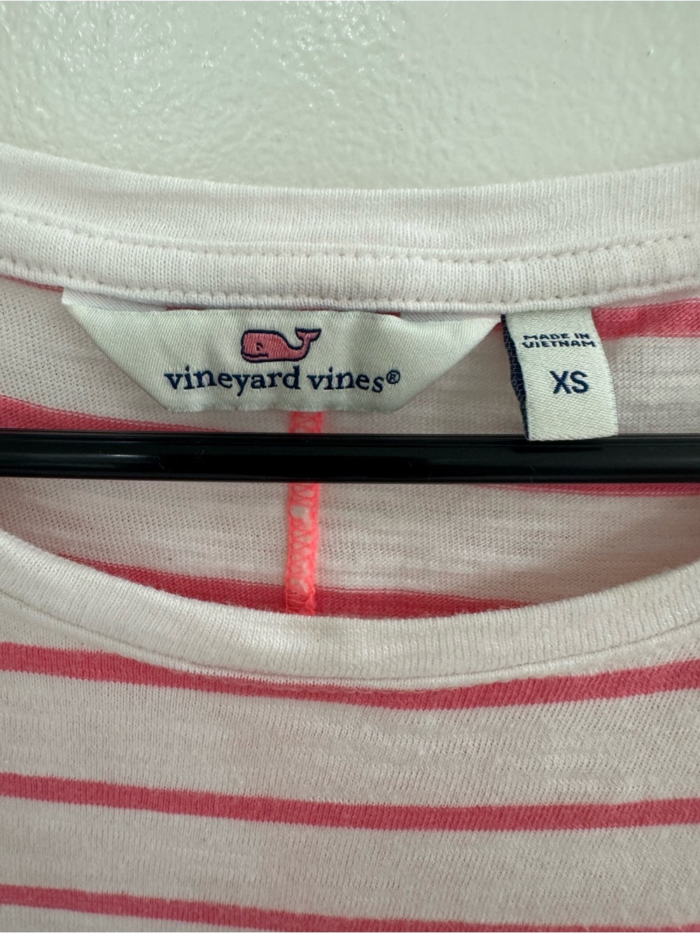 Vineyard Vines Cotton Mini T Shirt Dress Pink White Stripe Ombre Preppy XS - Picture 4 of 7